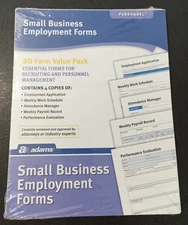 ADAMS Small Business Employment Forms - 20 Form Value Pack - New / Sealed
