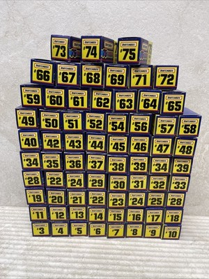 Matchbox 1997 Gold Challenge 75 riesiges Restposten 72 Autos 