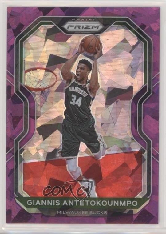 2020-21 Panini Prizm Purple Ice Prizm 107/175 Giannis Antetokounmpo #111 5i5