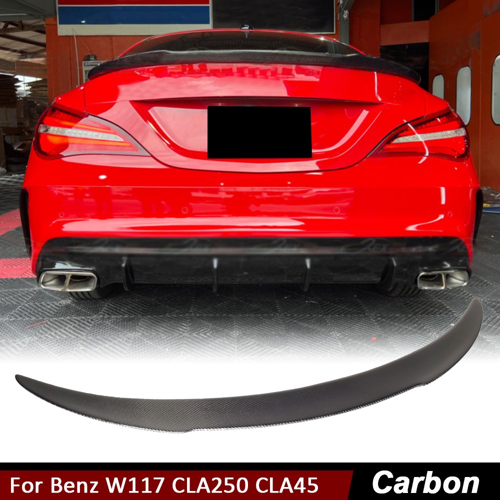 For Mercedes W117 C117 CLA250 CLA45 14+ Carbon Fiber Rear Trunk Spoiler Wing Lip