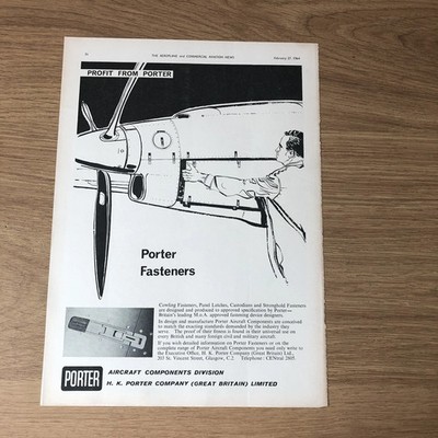 SAIR33 MAGAZIN WERBUNG 11X8 PORTER FLUGZEUGKOMPONENTEN - BEFESTIGUNGEN