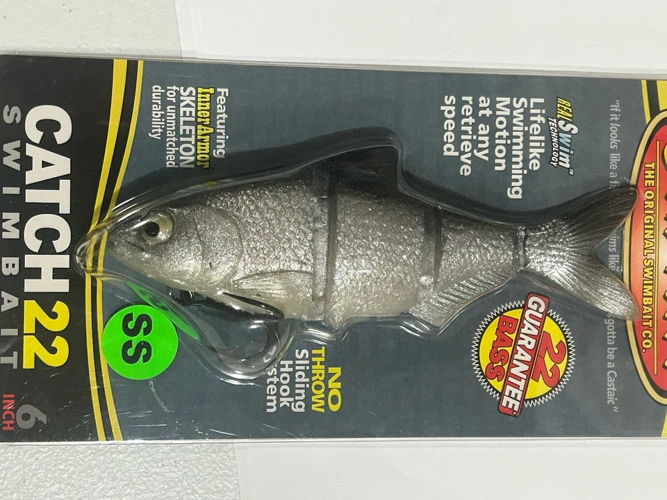 CASTAIC Catch 22 cebo de natación fregadero lento color plata brillo señuelo de pesca nuevo en paquete Foto 2 de 4