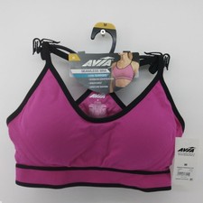 Avia Seamless Low Impact Sports Bra Size Medium Magenta Pink Black Breathable