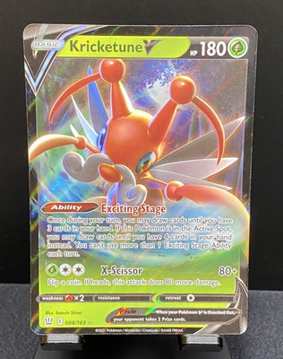Kricketune V 006/163 Full Art Ultra Rare - 2021 Pokemon Battle Styles NM