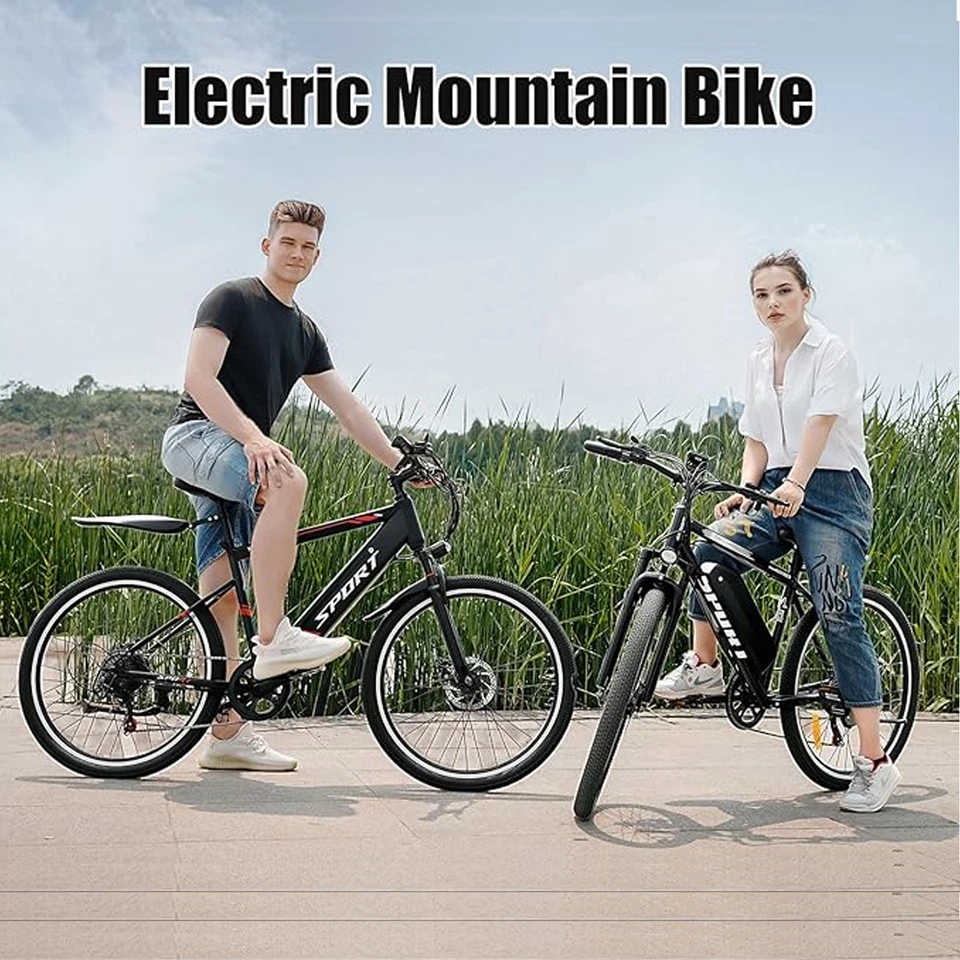 Bicicleta de montaña eléctrica Ebike 1000W motor pico BICICLETA 45 millas 25 mph 48 V cercanías Foto 3 de 4