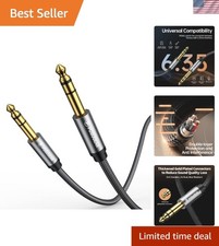 Universal 6.35mm Male to Male Cable - 2M Nylon Braided for Instruments and More