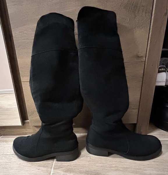 Women Suede Boots Black 40