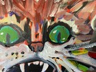 Hissing Cat, 9x12”, Acrylic/Canvas, Original,Signed, COA — photo 2