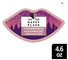 Find Your Happy Place 4.6 Oz Strawberries in Champagne Foaming Bath Bomb 4.6oz