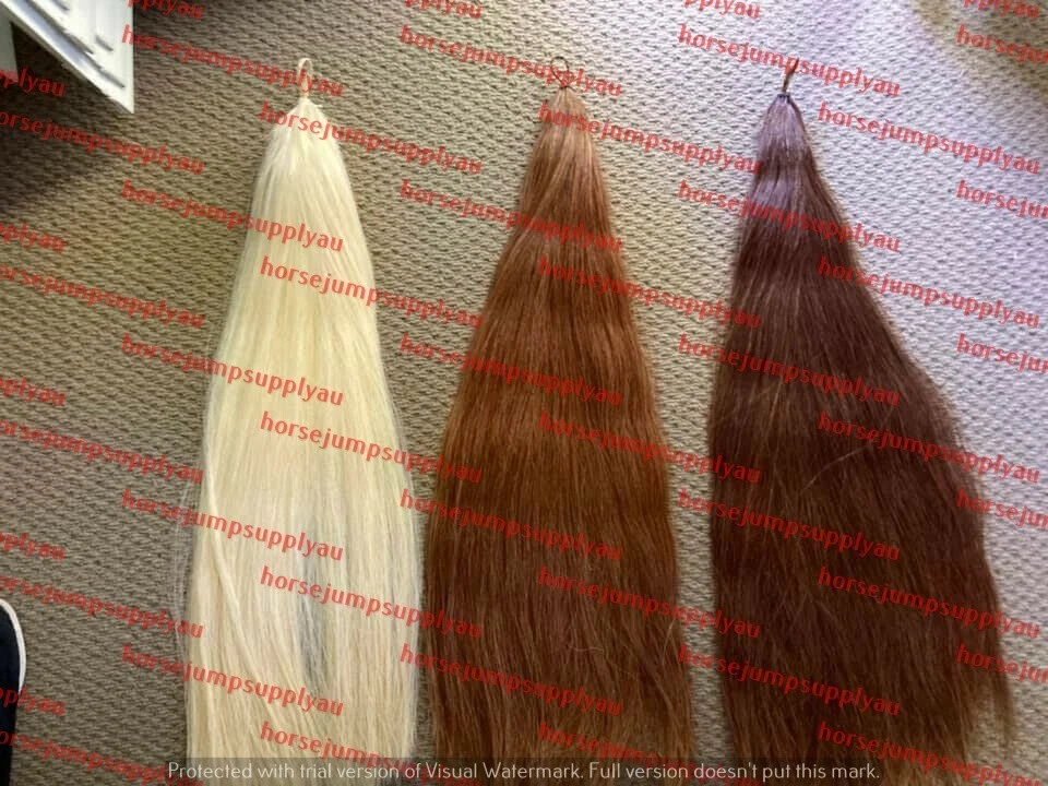 DOUBLE False Tail Mid CHESTNUT Genuine Horse 80CM 32“ False Horse Tail 360g - Bild 3 von 4