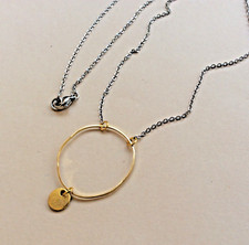 NEW OXIDIZED SILVER  GOLD PLATED SUNDANCE CHARM ARTISAN HANDMADE NECKLACE