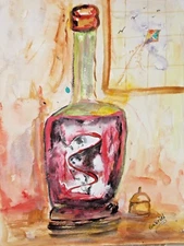 "Reflected Mystery" original watercolor painting BY DAVILA signed, 9"X12"