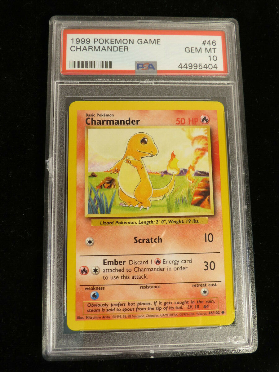 Pokemon Charmander 46/102 PSA 10 Gem Mint 4th Print 1999 Pokemon Charmander 46/102 PSA 10 Gem Mint 4th Print 1999