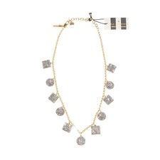 Lele Sadoughi NWT Pave Mixed Shape Necklace One Size in Crystal / Gold
