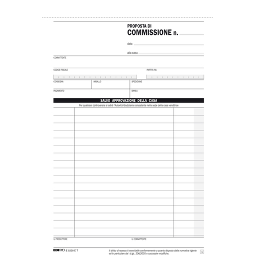 BLOCCO COPIA COMMISSIONI - 3 COPIE AUTORICALCANTI - 23 X15 CM - 33 FOGLI - EDIPR - Foto 2 di 2