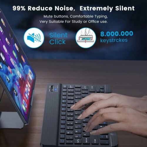 Mini Bluetooth Keyboard Wireless, Ultra-Slim, Rechargeable for iOS/Win/Android - Picture 2 of 10