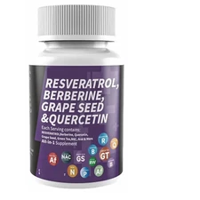 Resveratrol 6000mg Berberine 3000mg 120 caps Quercetin/Hawthorn