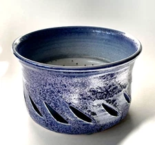 Mimi Semmes Dann Art Pottery Planter Blue Ceramic Tennessee Artist Signed