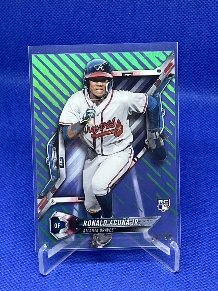 2018 Topps High Tek Ronald Acuna Jr. Rookie Card SP RC /99 Green High Grade 🔝 - Image 3 of 4