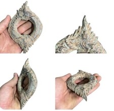 Unique Ancient Roman Bronze Dragons Carved Bangle Bracelet