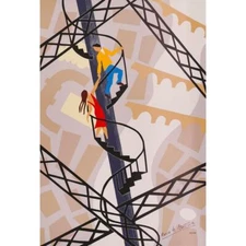 Pierre Henry Matisse Eiffel Tower 'Escalier D'amour' Serigraph Print S/N 25/195