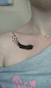 Détails Sur Tatouage Temporaire Plume Et Oiseau De Taille 1056 Cm