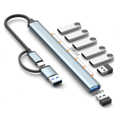 USB 3.0 Hub Verteiler Adapter für Notebook Smartphone Laptop Daten Laden PC 7in1