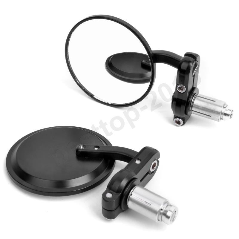 7/8 Motorcycle Rear View Side Bar End Folding Mirrors Black Foldable Universal