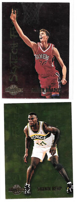 Lot of 4 1994-95 SkyBox Premium SkyTech Force Shawn Bradley Larry Johnson Kemp