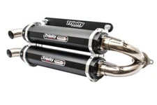 Trinity Dual Slip On Exhaust Muffler For Polaris RZR Turbo R Premium 20-24