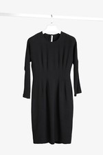 Prada 2008 Black Crepe Long Sleeve Dress, Size XS
