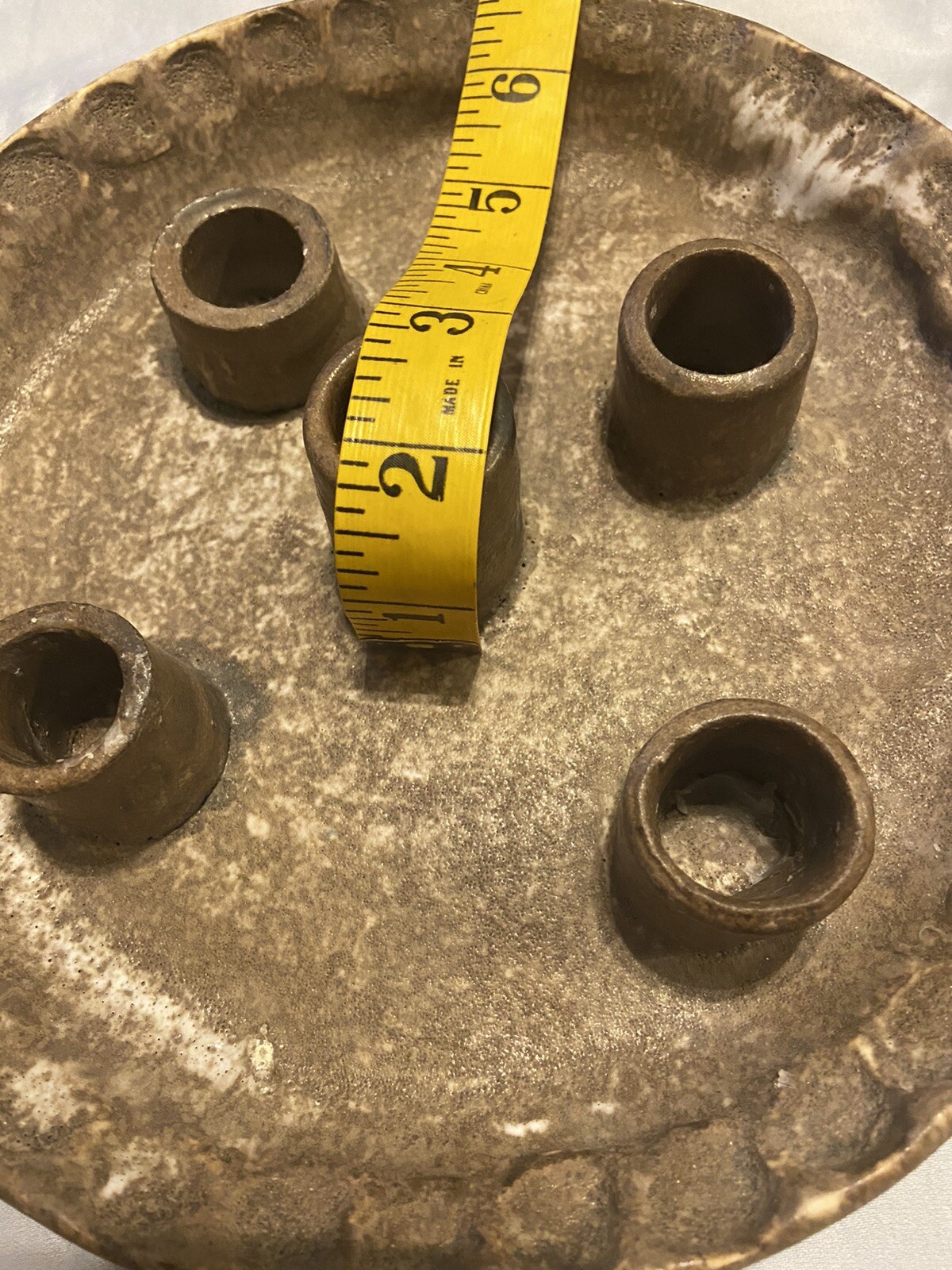 McCarty’s McCarty Pottery Candle Plate 9” Nutmeg Handmade Merigold MS