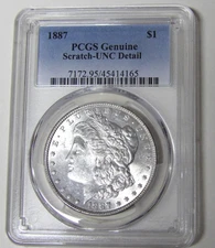 PCGS UNC Detail 1887-P Morgan Silver Dollar Philadelphia Mint #45414165