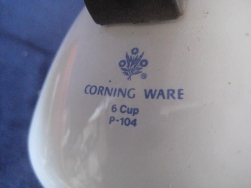 VINTAGE CORNING WARE BLUE CORNFLOWER COFFEE TEAPOT TEA POT P-104 6-CUP - Picture 7 of 11