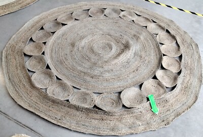 GREY 6'-6'' X 6'-6'' Round Broken Thread Rug, Reduced Price 1172748762 NF364C-7R