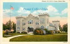 Ohio, OH, Xenia, Armory, O.S. & S. O. Home Linen Postcard