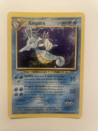 Pokémon Kingdra Neo Genesis 8/111 Olo Illimitato Raro Turbine Vintage WOTC Nuovo Nuovo 2001 - Foto 1 di 2