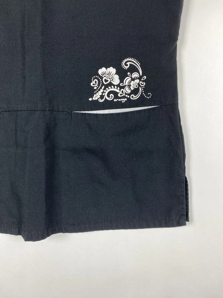 Uniforme médico de enfermagem laranja padrão por Koi Scrub tamanho pequeno preto G3102 - Imagem 3 de 4