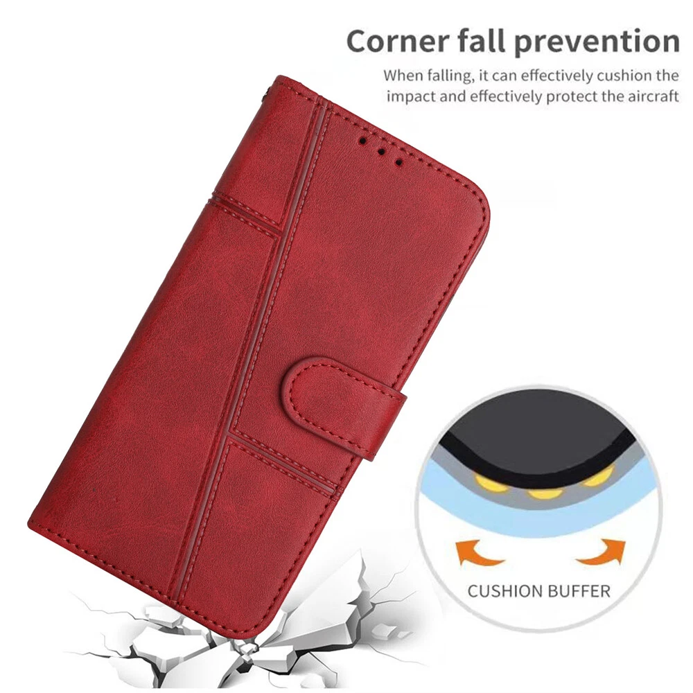 Premium Leather Flip Wallet Shockproof Case for iPhone 15 Pro Max 14 13 XR 7 with Full Protection
