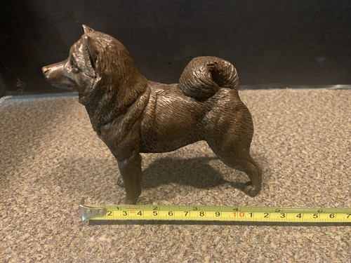 Standing Akita Dog Cold Cast Bronze Figurine - 5" x 5" x 2"