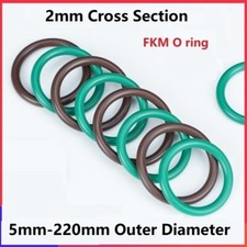 Metric Fluoro Rubber FKM O Ring Seals 2mm Cross Section 5mm-220mm OD O-Ring