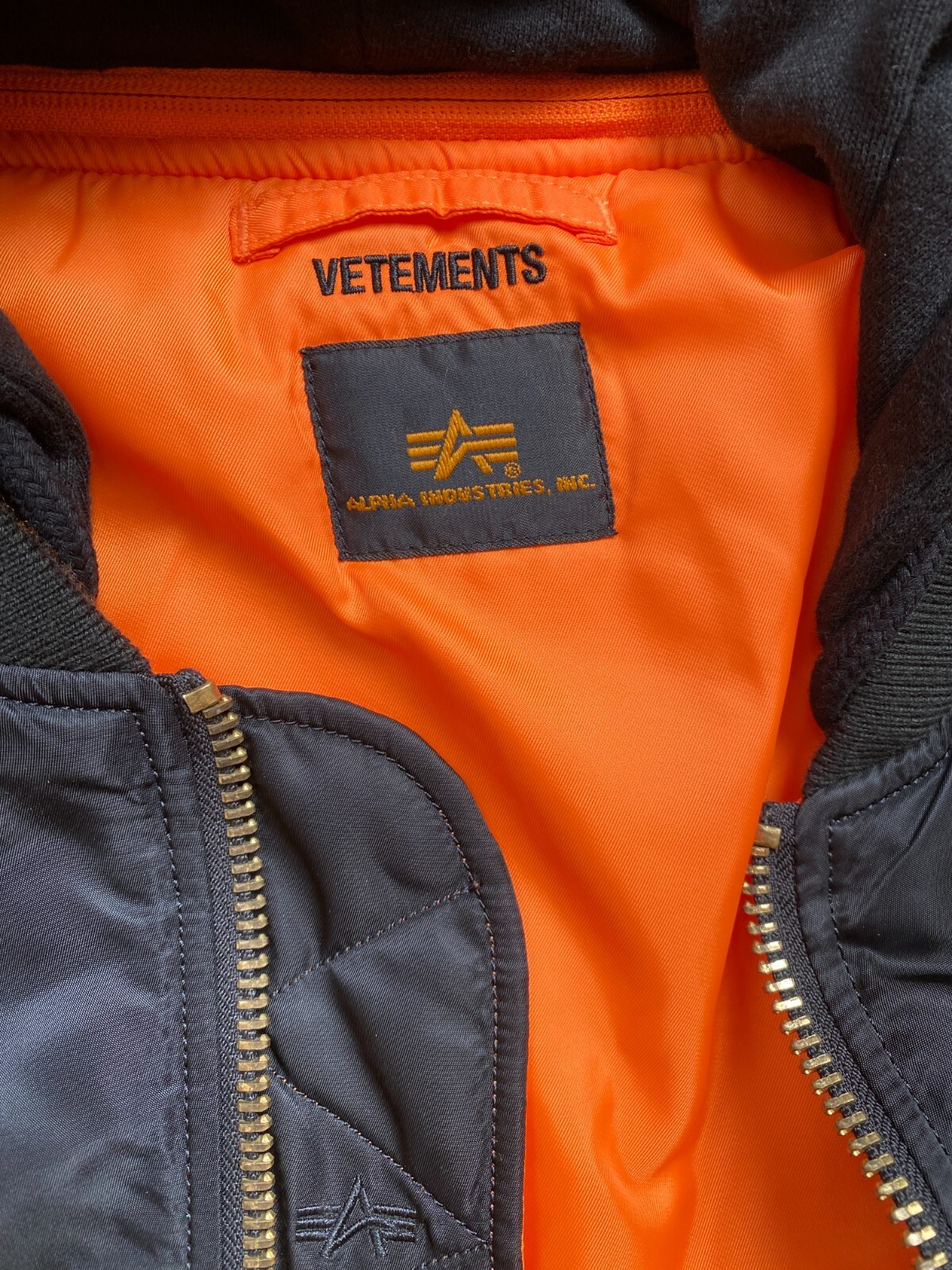 Vetements X Alpha Industries SS17 Reversible Bomber, Black Size Large image 5