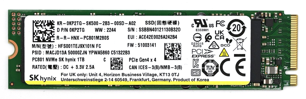 SK Hynix 1TB PC801 M.2 NVMe PCIe Gen4x4 2280 SSD SK Hynix 1TB PC801 M.2 NVMe PCIe Gen4x4 2280 SSD