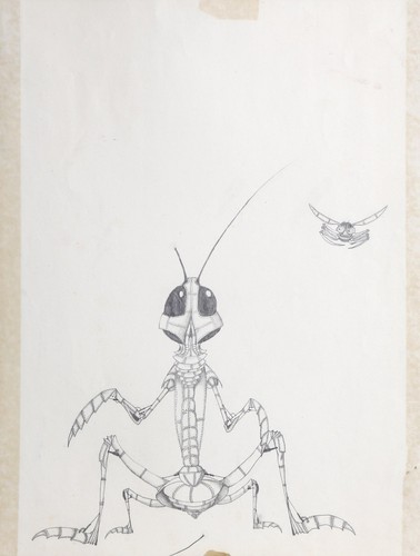 Jon Robyn, Robotic Insect, Pencil on Paper, signed - Picture 2 of 3