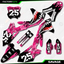 Pink Savage Camo Graphics Kit fits 17-20 Kawasaki KXF250 KXF 250 Plate Decals