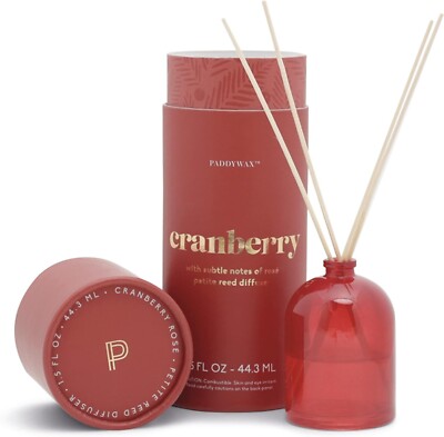Paddywax Petite Collection Scented Oil Reed Diffuser, 1.5-Ounce, Red-Cranberry