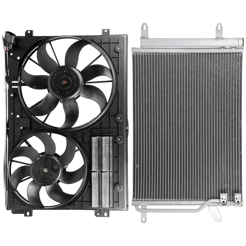 AC Condenser and Cooling Fan Assembly Fit for 2013-2014 Volkswagen Beetle - Image 2 of 4