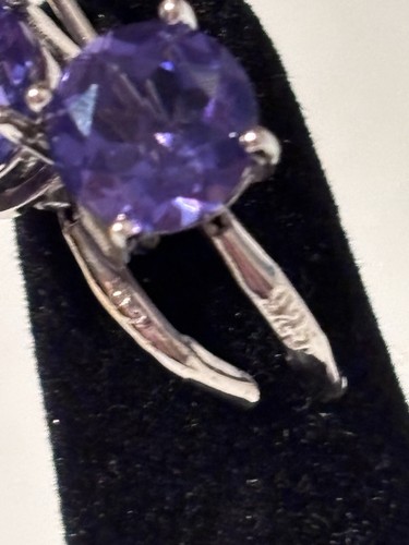 Drop/Dangle Earrings 4Ct Round Lab Created Purple Tanzanite Sterling Silver - Picture 10 of 10