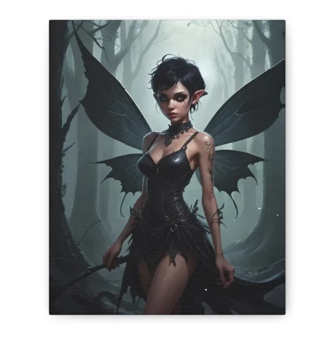 Wall Art for Fantasy Home Decor Lovers. Art Title: Dark Forest Fairy