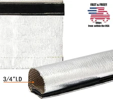 3/4" Metallic Heat Shield Sleeve Insulated Wire Hose Cover Wrap Loom Tube 10 Ft